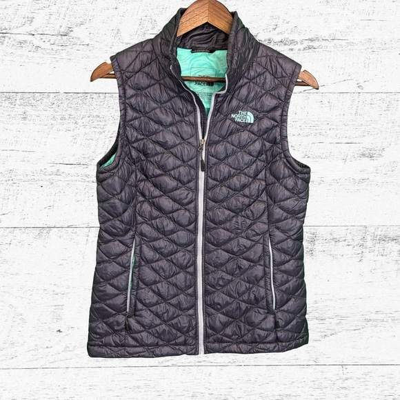 The North Face Purple and Blue Quilted Vest with Chevron Pattern - Picture 1 of 4